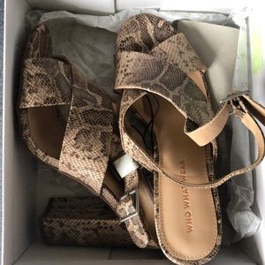 Who What Wear snake print block heel sandals